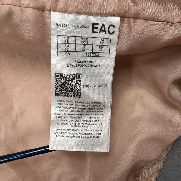 Guess Pink Boucle Double Breasted‎ Wool Pea Coat Cutaway Winter Dress Coat XS - Picture 4 of 16